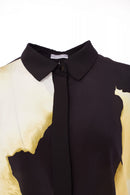 Blurred Print Shirt - Black/lime