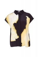 Blurred Print Shirt - Black/lime