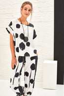 Spot Print Top - White/dust