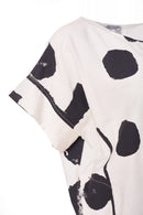 Spot Print Top - White/dust