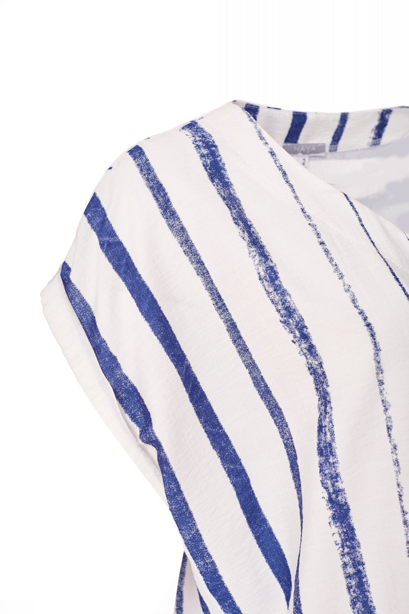 Stripe Box Top - White/french Blue