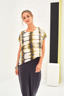 Tie Dye Print Top - Grey/lime