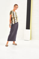 Tie Dye Print Top - Grey/lime