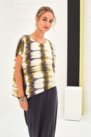 Tie Dye Print Top - Grey/lime