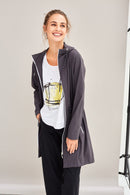 Contrast Zip Mac Coat - Charcoal