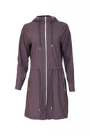 Contrast Zip Mac Coat - Charcoal