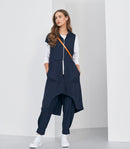 Jersey Hooded Gilet - Navy