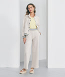 Ribbed Trim Jacket - Linen