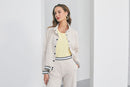 Ribbed Trim Jacket - Linen