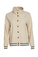 Ribbed Trim Jacket - Linen