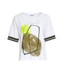 Placement Print T-Shirt - White/Khaki