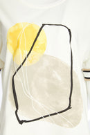 Placement Print T-Shirt - White/Lemon