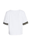 Placement Print T-Shirt - White/Khaki