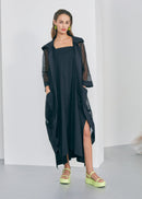 Contrast Panels Mesh Jacket - Black