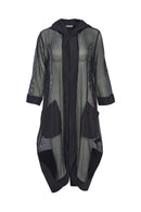 Contrast Panels Mesh Jacket - Black