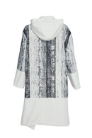 Contrast Neck Print Jacket - White/Black