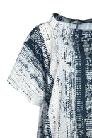 Drawstring Stripe Top - White/Black