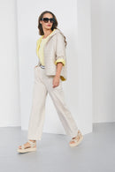 Wide Leg Jersey Trouser - Linen