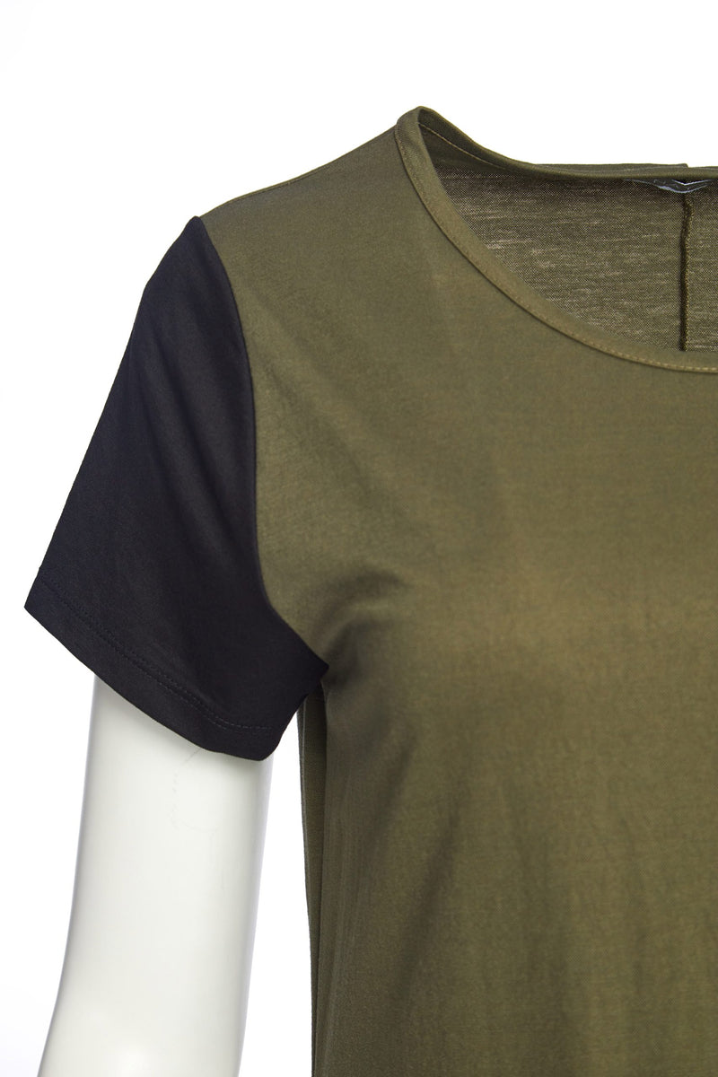 Contrast Hem Dress - Green