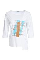 Placement Print Top - Vivid Blue