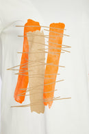 Placement Print Top - Mandarin