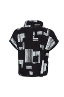 High Neck Print Jacket - Black/White