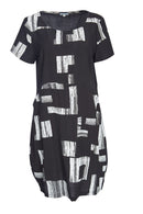 Block Print Dress - Black/White