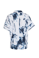Blurred Print Jacket - White/Navy
