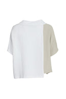 Crinkle High Neck Top - Stone