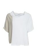 Crinkle High Neck Top - Stone