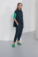 Zip Detail Cuff Trouser - Navy