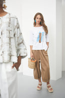 Placement Print Top - Vivid Blue