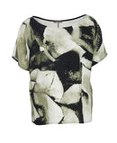 Square Print Top - Black/Green