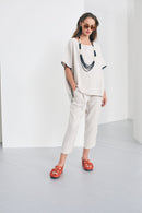 Crinkle Trouser - Stone