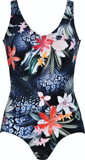 Control Swimsuit - Grey/red/pink