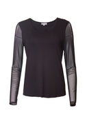 Mesh Sleeve Top - Black