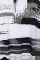 Zip Hem Print Top - Black/olive