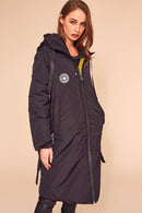 Stripe Neck Trim Jacket - Black