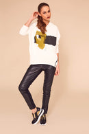 Printed Hooded Jumper - Off White