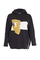 Printed Hooded Jumper - Black