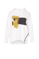 Printed Hooded Jumper - Off White