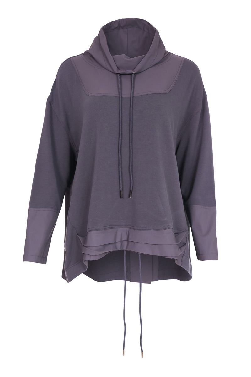 Pleat Hem Sport Top - Steel