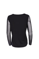Mesh Sleeve Top - Black