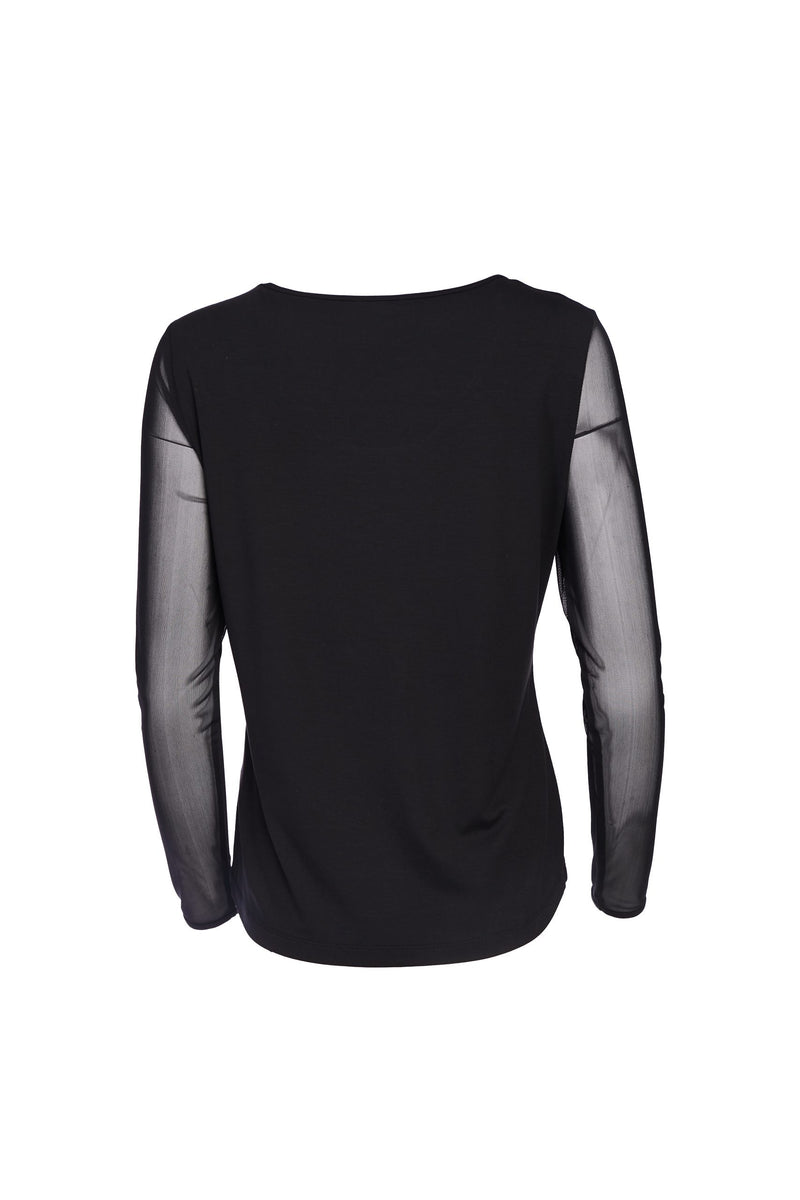 Mesh Sleeve Top - Black