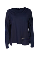 Jersey Top With Pocket - Navy