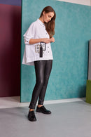 Curved Hem Square Shape Shirt - Cream