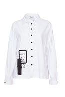 Curved Hem Square Shape Shirt - Cream