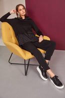 Bubble Jacquard Hoodie - Black