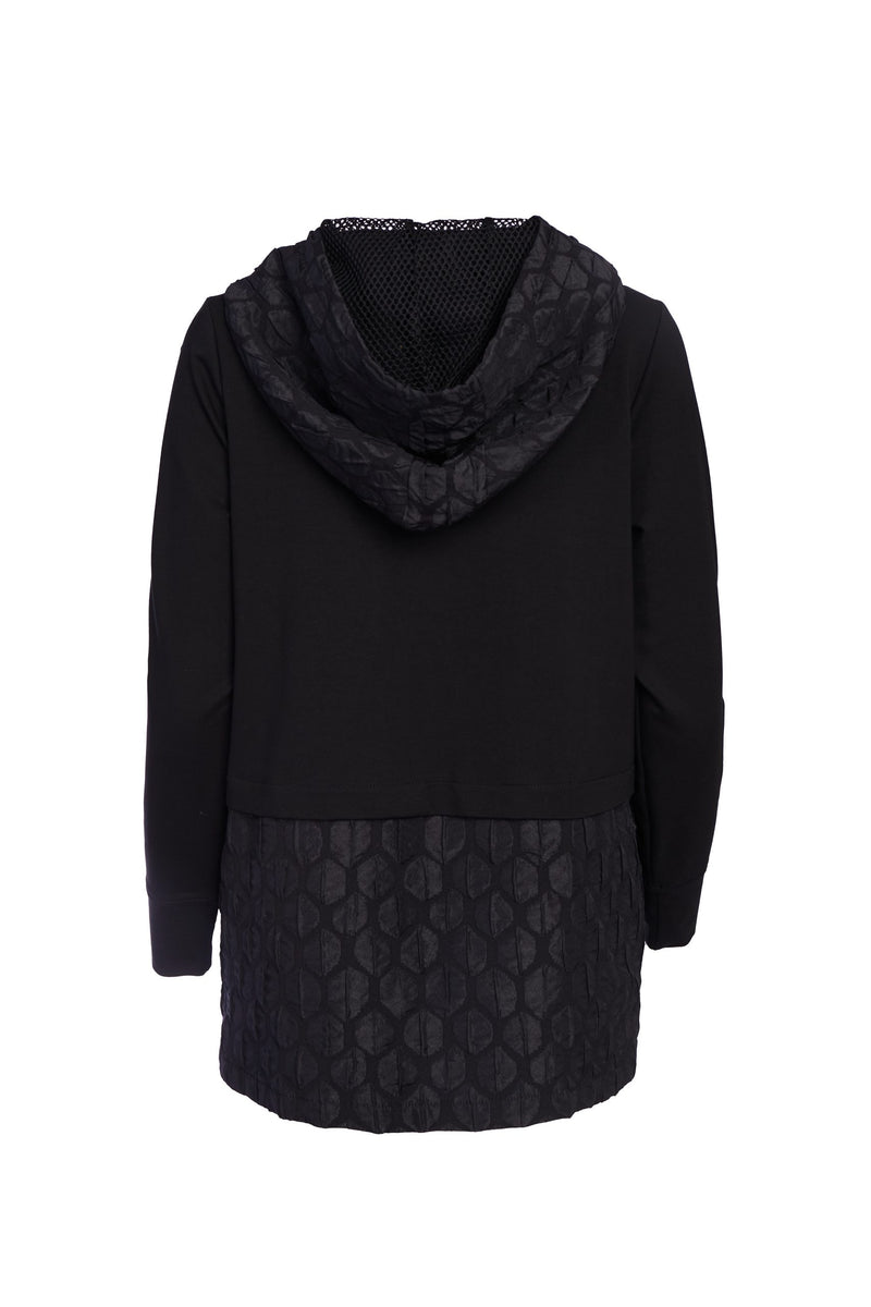 Bubble Jacquard Hoodie - Black
