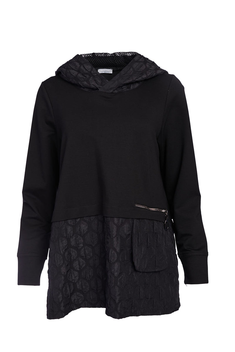 Bubble Jacquard Hoodie - Black